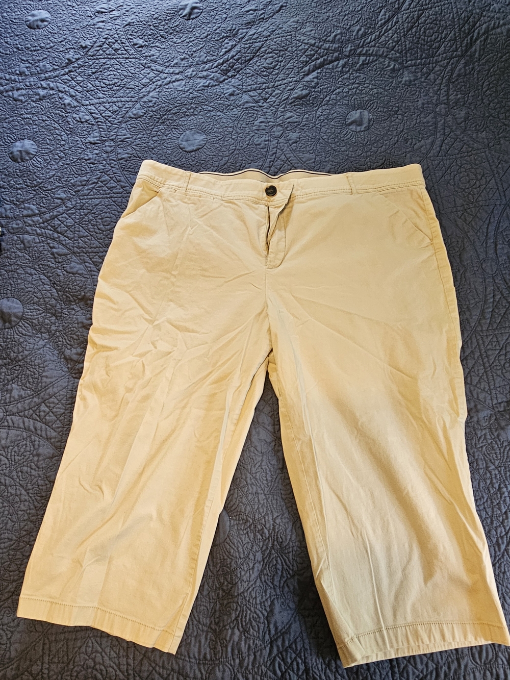 CJ Banks Women’s Plus Size 24W Average Khaki Beige Capri Pants – Cropped Casual